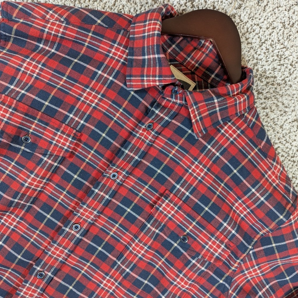 Mountain‎ Khakis Flannel Shirt Wool Blend Plaid Button Up Long Sleeve Large